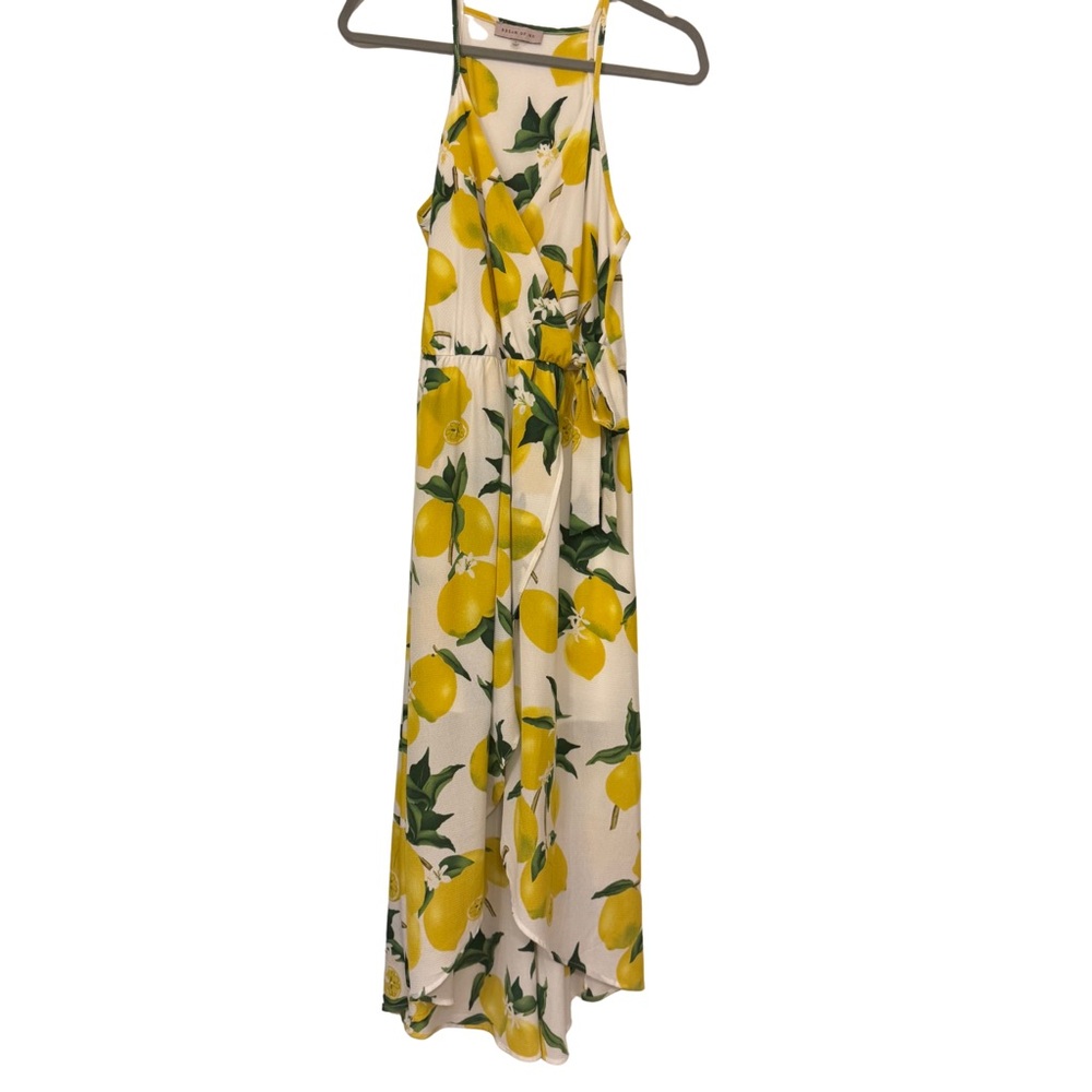 Lemon Print Maxi Dress